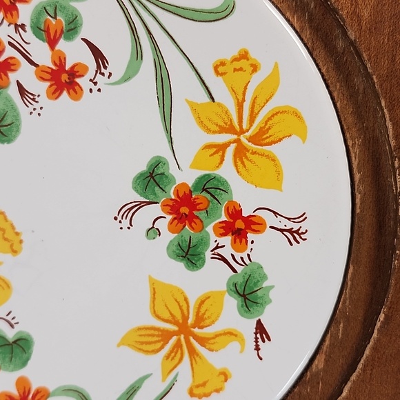 Vintage Mid Century Modern Wood Cheese Charcuterie Board - Retro ceramic tile - Picture 15 of 16